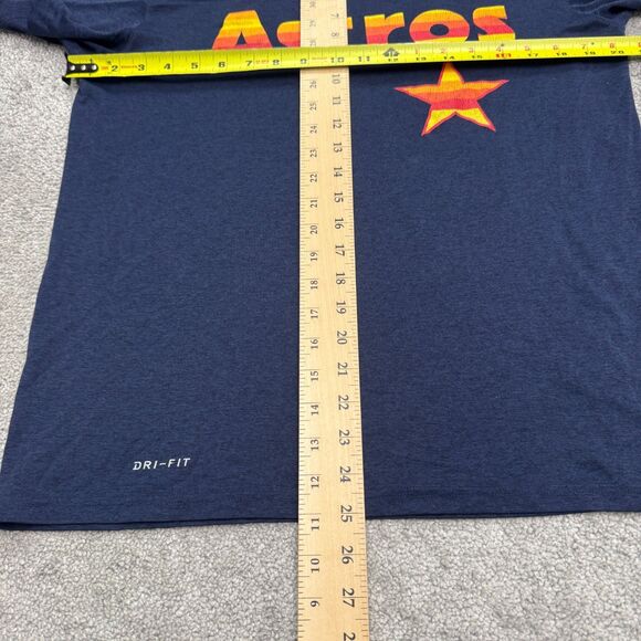 The Nike Tee Dri-Fit Houston Astros Graphic T-Shirt Mens Medium Blue Orange Top - Picture 9 of 11